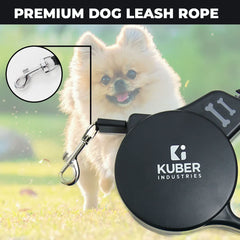 Homestic Retractable Dog Leash|One Button Break with Safety Lock|Automatic & Non-Slip Handle|Soft Padded Handle for Comfortable Grip|Pet Training & Walking Accessory|Black