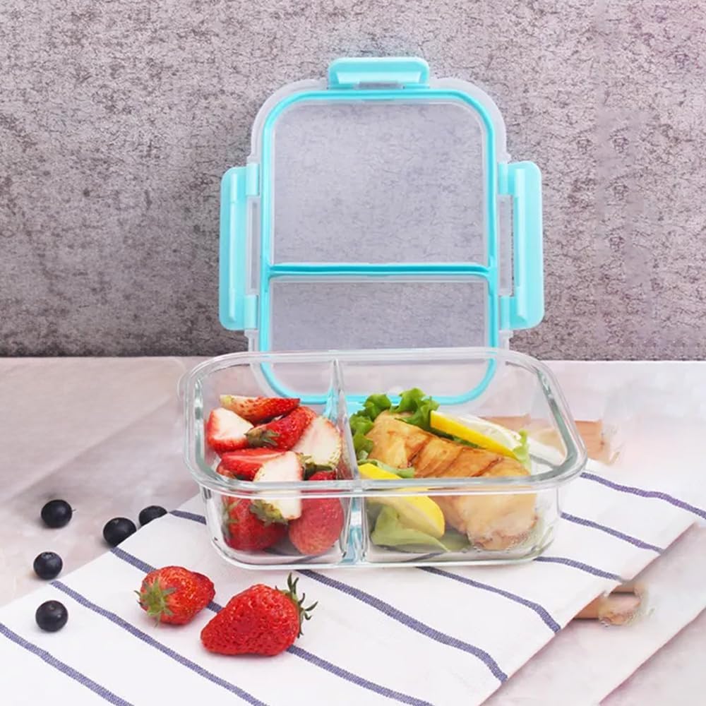 The Better Home Borosilicate Glass Lunch Box (980ml) | Tiffin Box for Office for Men Women |Lunch Box for Women School Kids |Microwave Safe Leak Proof Airtight Lunch Boxes | Tiffin Box