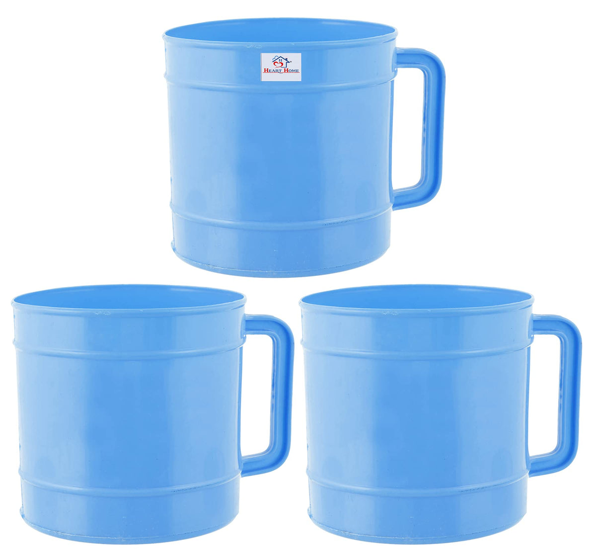 Heart Home Plastic Bathroom Mug, 1 Ltr., Pack of 3 (Blue)