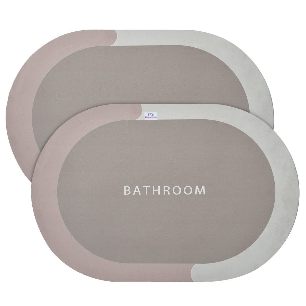 Heart Home Bathroom mat|Bathroom mat Super Absorbent Floor mat|Anti-Skid Bathroom mat|Memory Foam Bathroom Rug Mat|Pack of 2 (Beige)