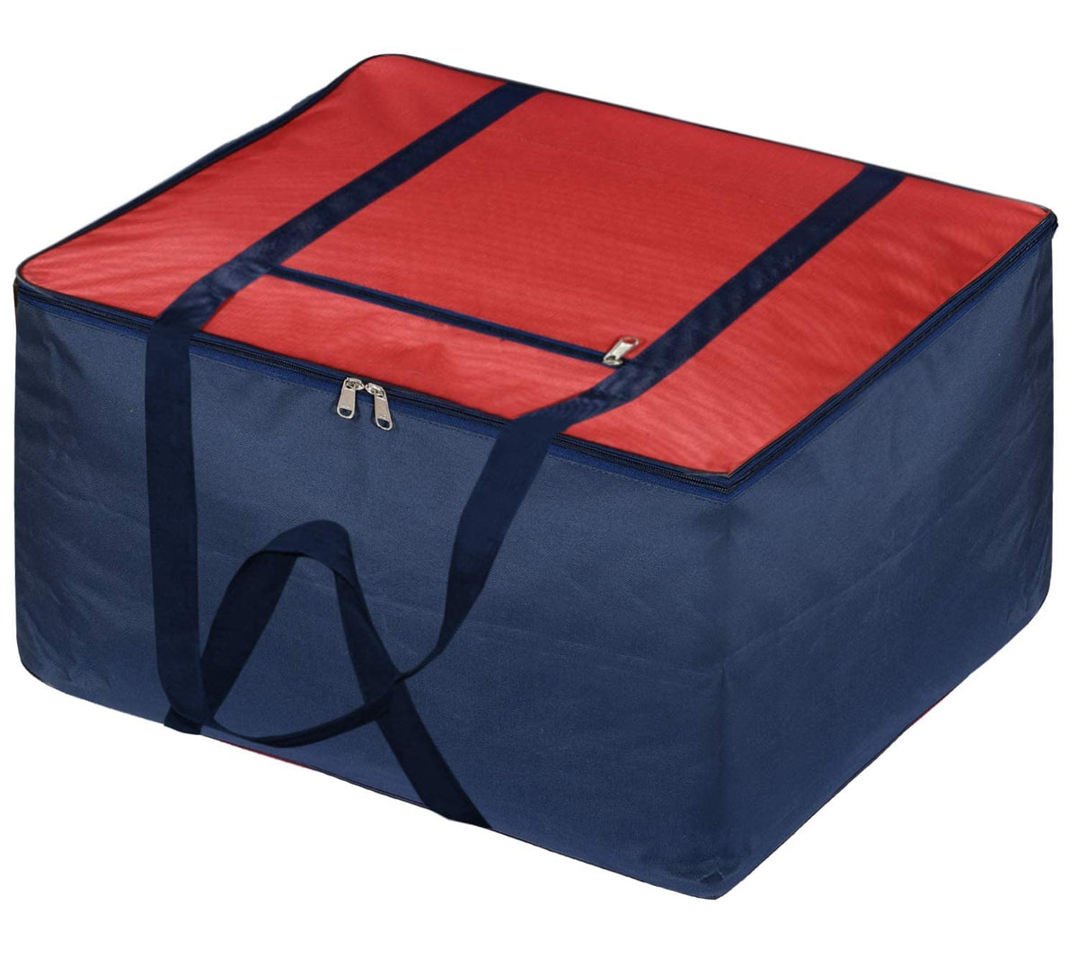 Kuber Industries Moisture Proof Wardrobe Organizer Storage Bag For Clothes With Zipper Closure and Handle (Red & Blue)-HS43KUBMART26657