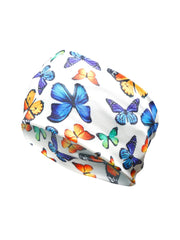 Yellow Chimes Head Bands for Girls Headbands for Women Butterfly Printed Multicolor Fabric Broad Headband Hair Accessories for Women and Girls.
