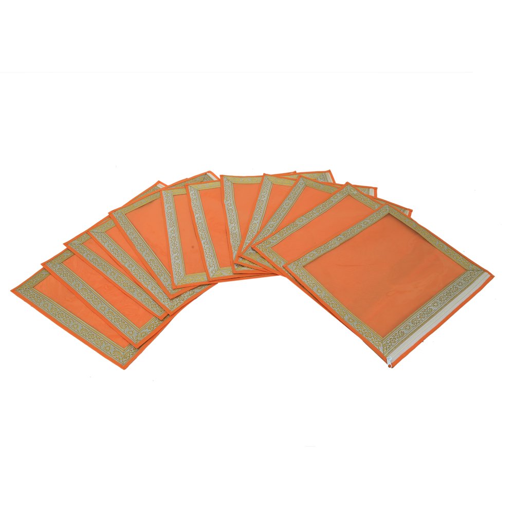 Kuber Industries 12 Piece Non Woven Packing Saree Cover Set, Orange