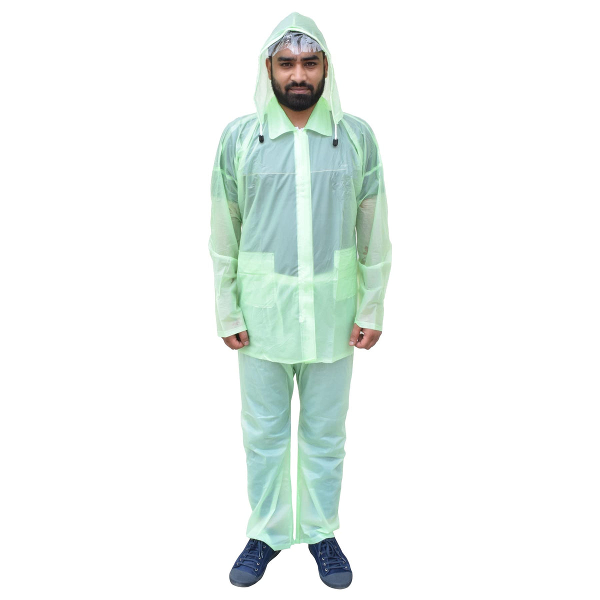 Kuber Industries PVC Raincoat for Men | Raincoat for Women| Waterproof Raincoat with Hood | Rain Coat for Men's Waterproof Bike (Sea Green)