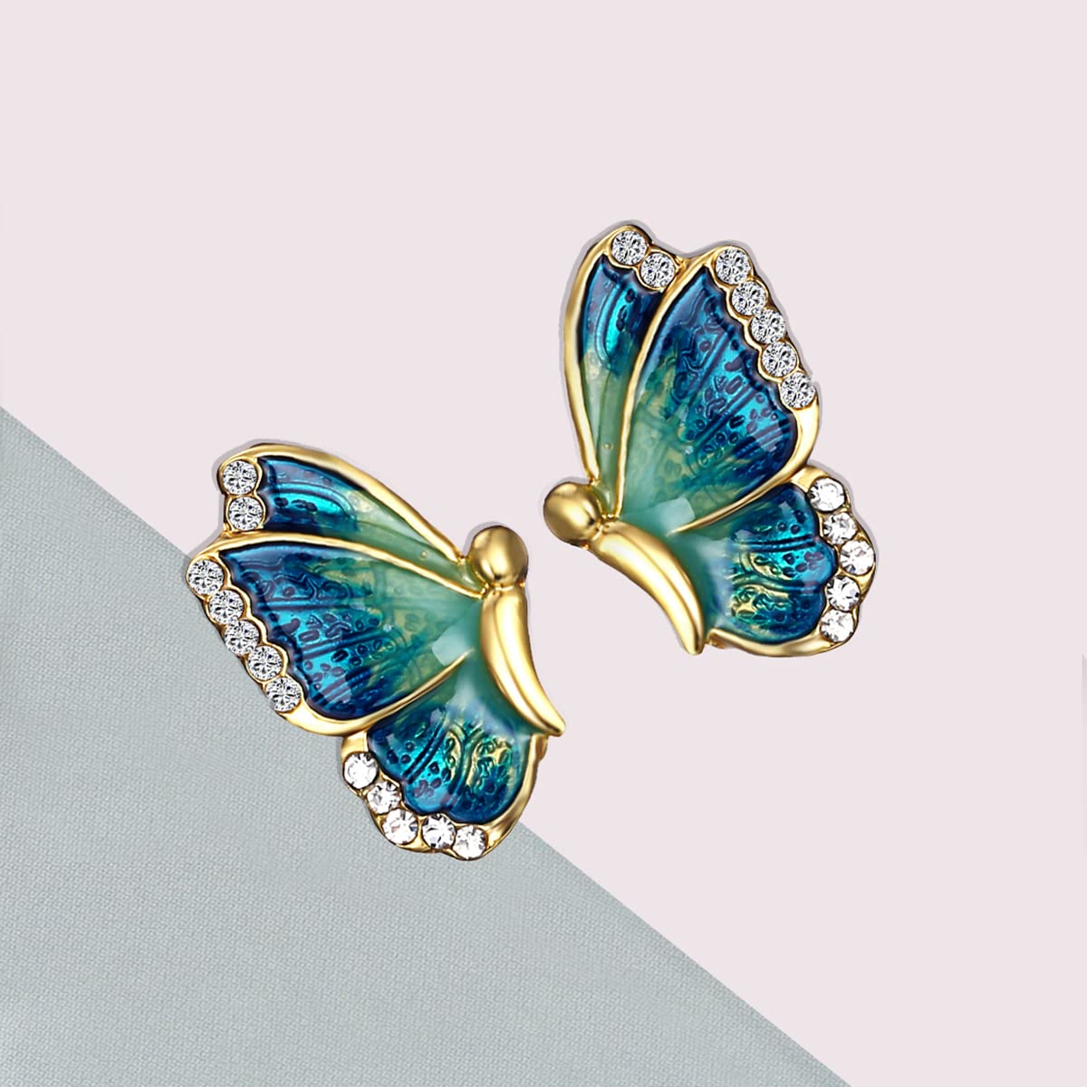 Flutter Orange Butterfly Stud Earrings | Diamond earrings studs, Butterfly  earrings stud, Jewelry design