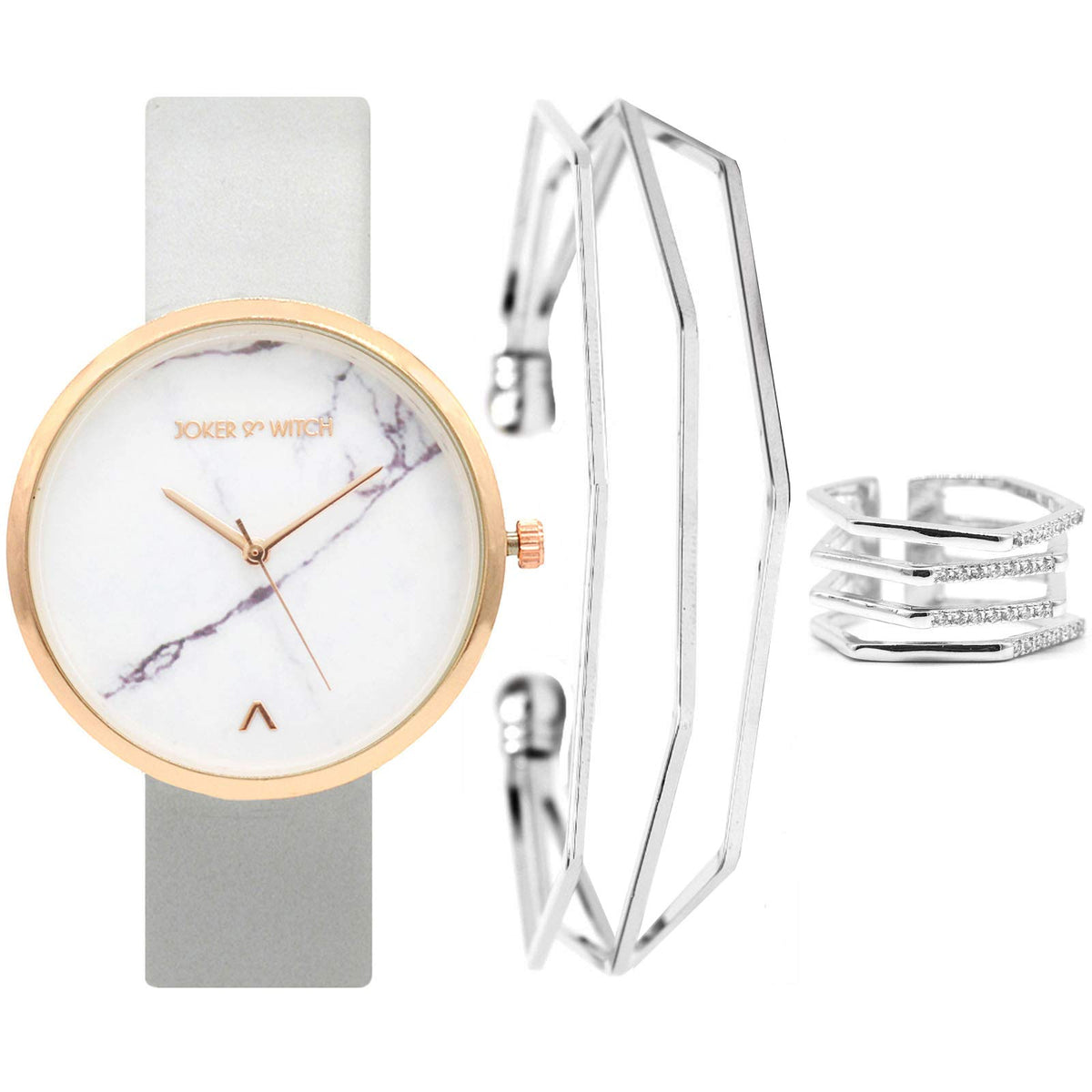 Joker & Witch Enamour Silver Love Triangle for Women