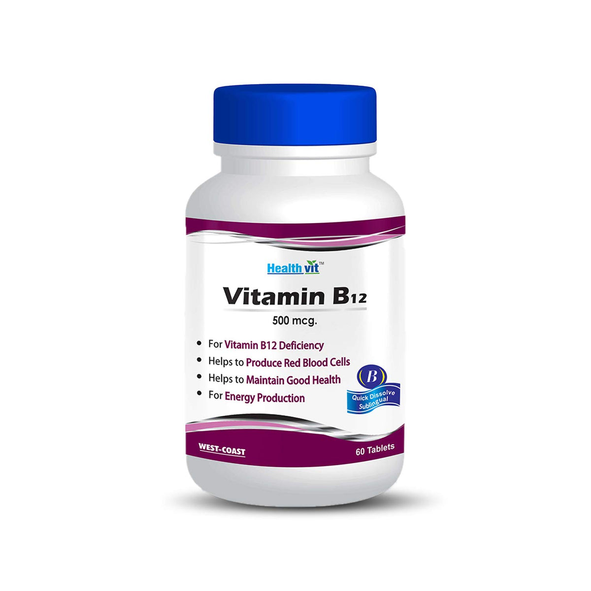 Healthvit Vitamin B12 500 mcg - 60 Tablets