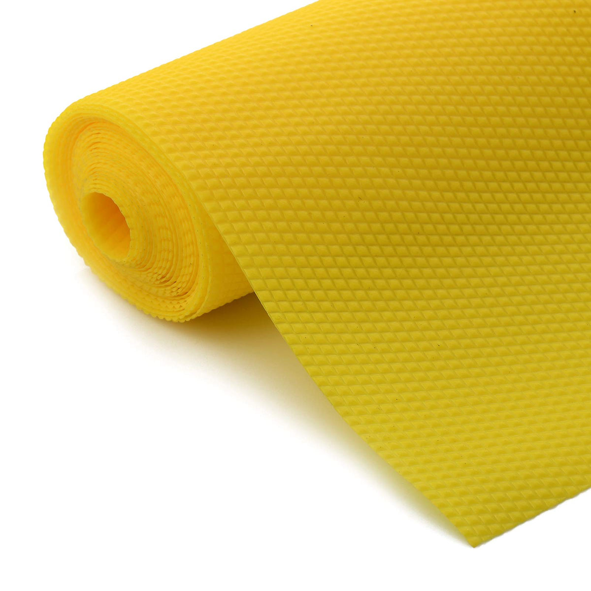 Kuber Industries Multipurpose Diamond Textured Super Strong Anti-Slip Mat Liner,Size 45X300 Cm (3 Meter Roll, Yellow) - CTKTC045469