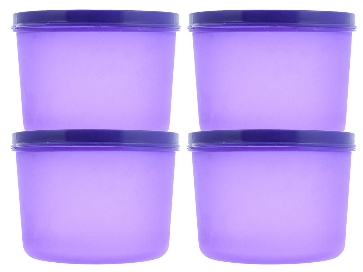 Kuber Industries Plastic 4 Pieces Kitchen Storage Spice Containers, Fridge Container, Food Utility Box, Food Storage Containers Jars 1000 Ml (Purple) - CTLTC43999