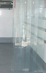 Heart Home 3 Strips PVC 1 Piece Plain 0.50 MM Shower AC Door Curtain 9 Feet (Transparent), (Model: F_26_HEARTH016894)