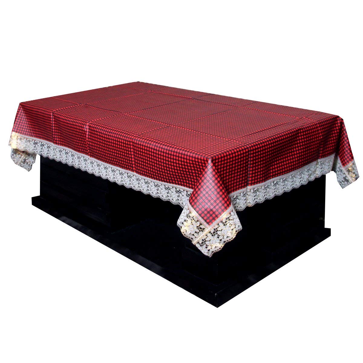 Kuber Industries PVC 6 Seater Dining Table Cover Set (Maroon, 60 Inch X 90 Inch or 152 cm x 229 cm)