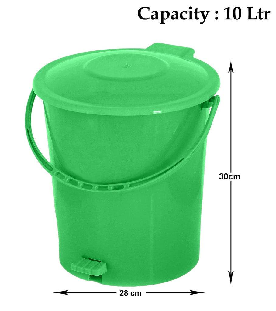 thumbnail image 2 of Safri 10 Litre Kitchen Pedal Bin – Plastic Dustbin With Lid (Square, UK Made) 2 of 5