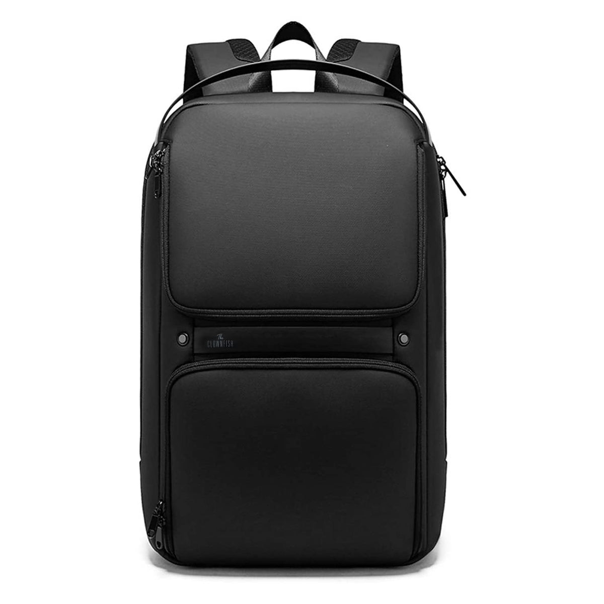 THE CLOWNFISH Water Resistant Anti-Theft Unisex Travel Laptop Backpack with USB Charging Port (Black)