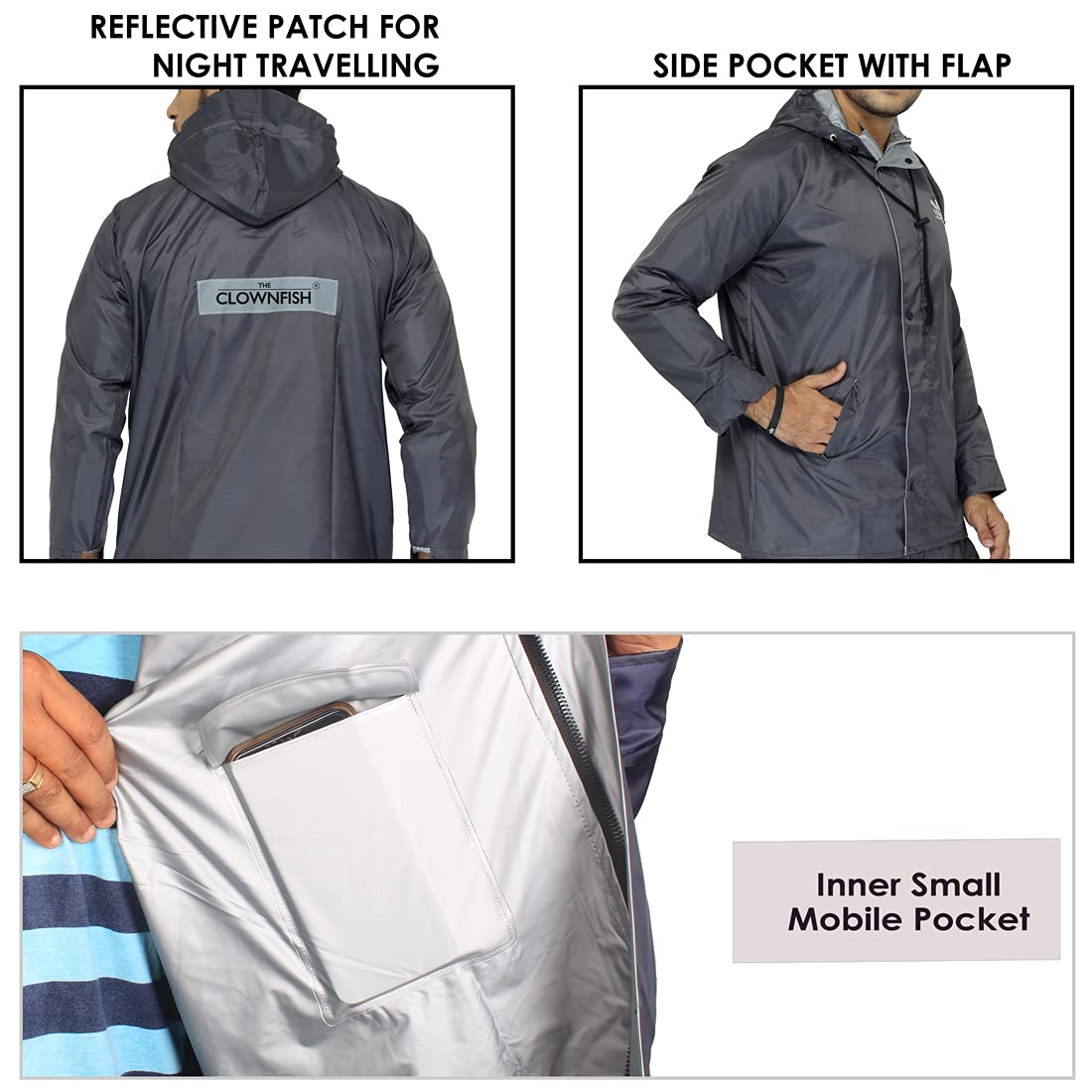 Buy ZEELRain Coat for Men Waterproof for Bike Riders with Adjustable Hood  and Pocket,Waterproof Raincoat with Polyester Jacket,Pants and Carrying  Pouch,AZ07 Online at desertcartINDIA