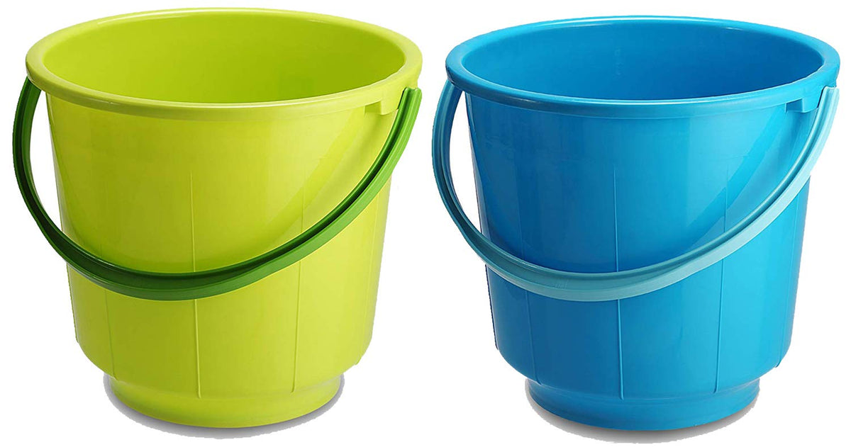 Kuber Industries Plastic Bucket Set (CTKTC22, Multicolour, 16 litres), 2 Piece