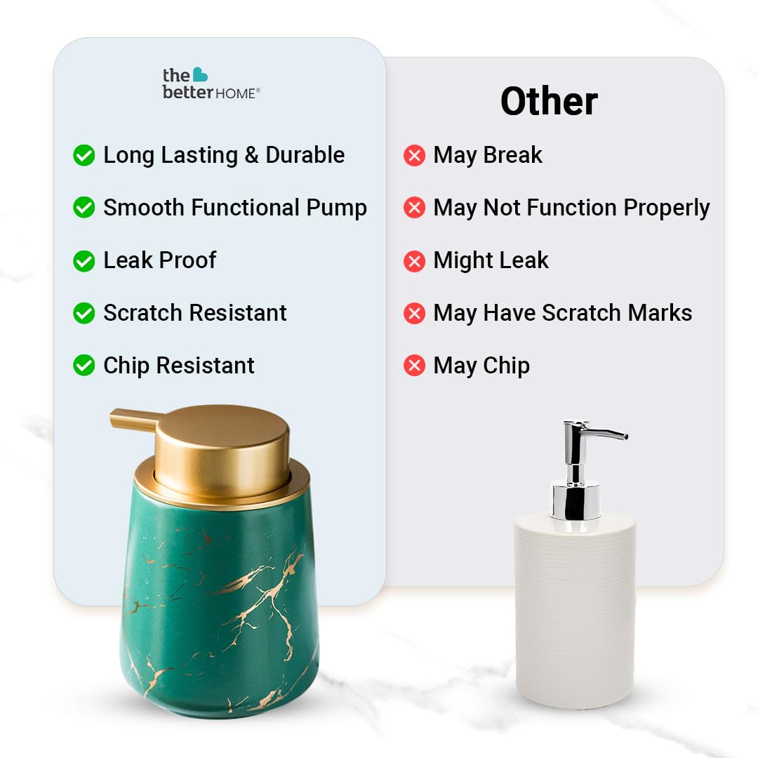 The Better Home 400ml Soap Dispenser Bottle - Green (Set of 3