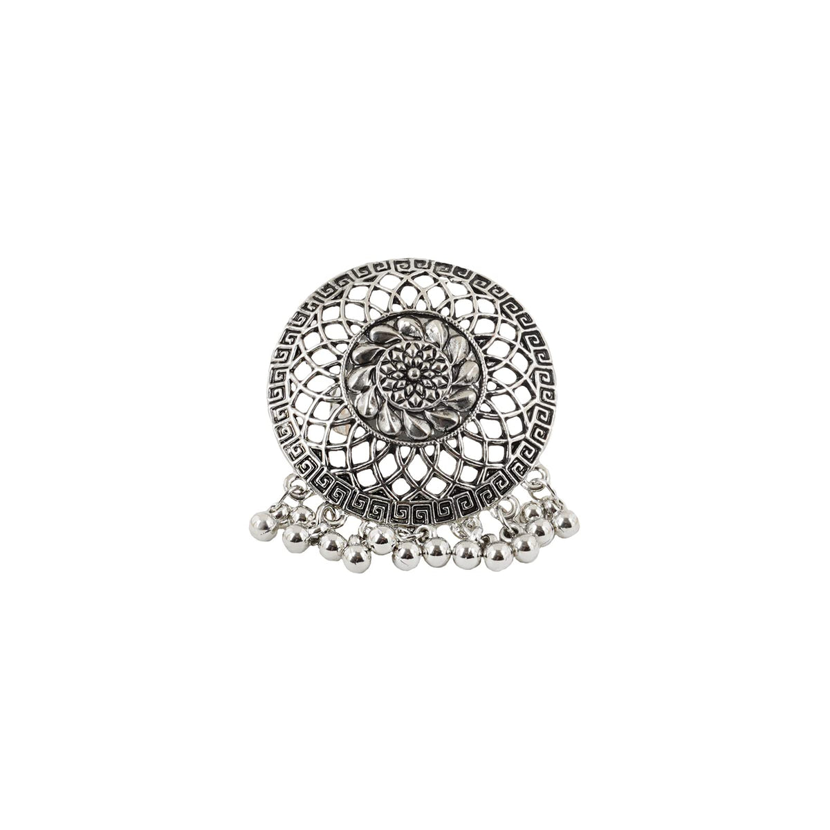 TEEJH Tahera Silver Oxidised Ring