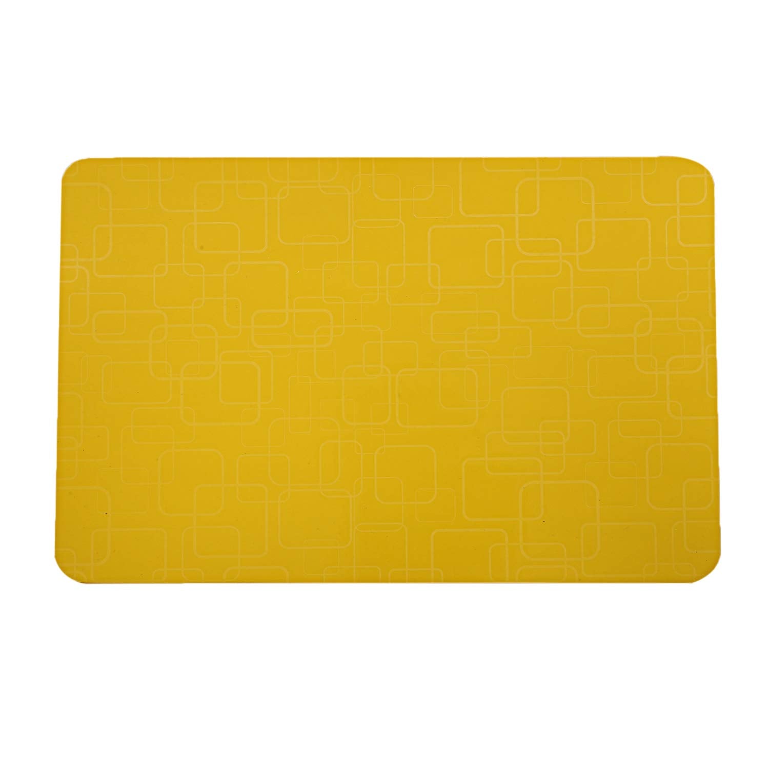 Kuber Industries Checkered Design PVC 6 Pieces Dining Table Placemat Set (Yellow), CTKTC13703