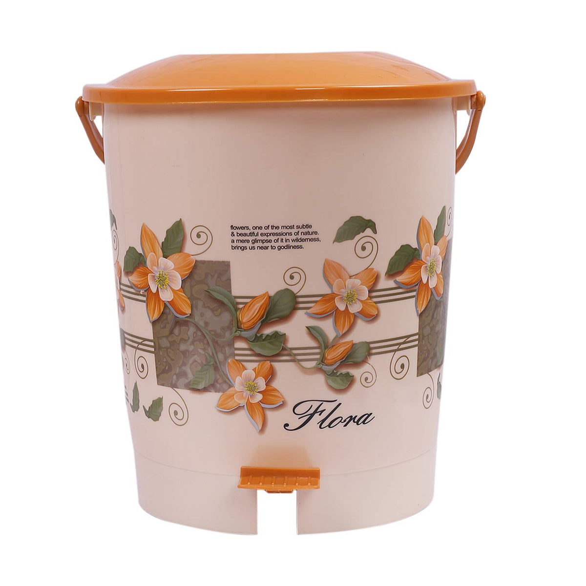 Heart Home Virgin Plastic Dustbin Garbage Bin with Handle, 10 Litre (Cream) - CTHH021570