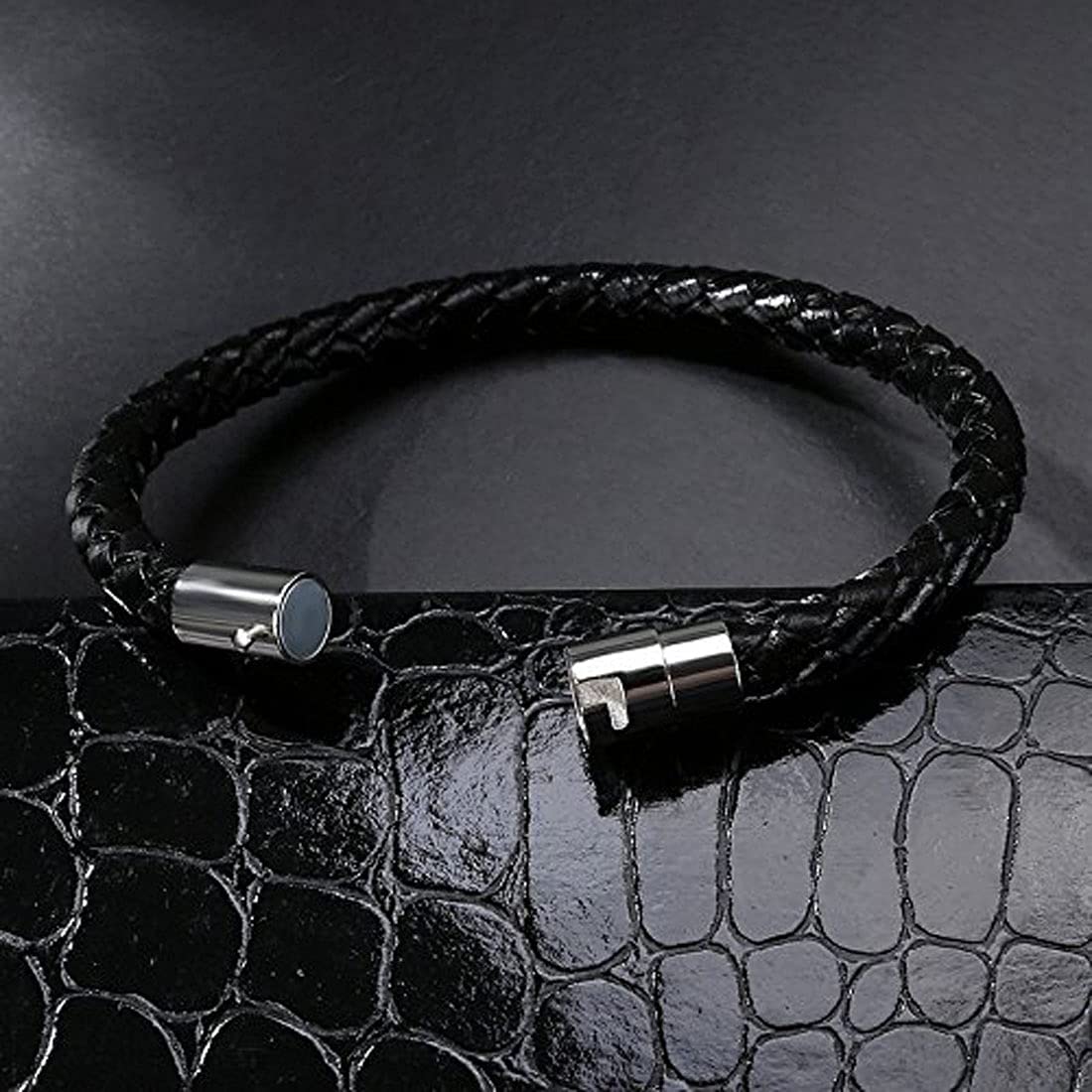 Black Leather Bracelet For Men Stylish Layered Charm Bracelet For Men Boys  FFBL070 at Rs 150/piece in Delhi
