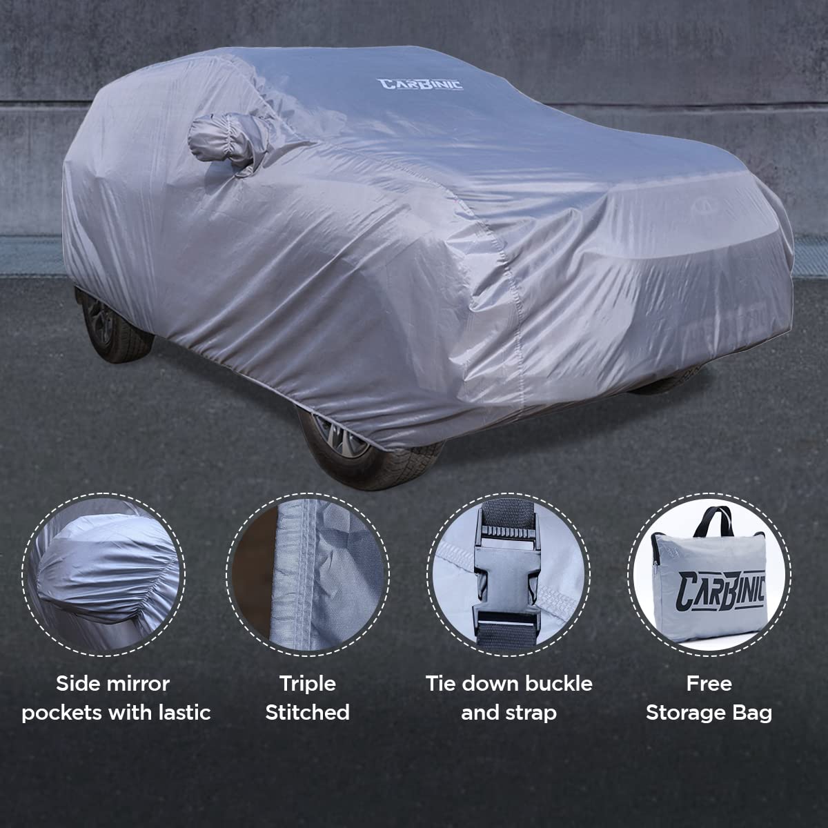 CarBinic Car Cover for Tata Nexon 2020 Water Resistant (Tested) and Du –  GlobalBees Shop