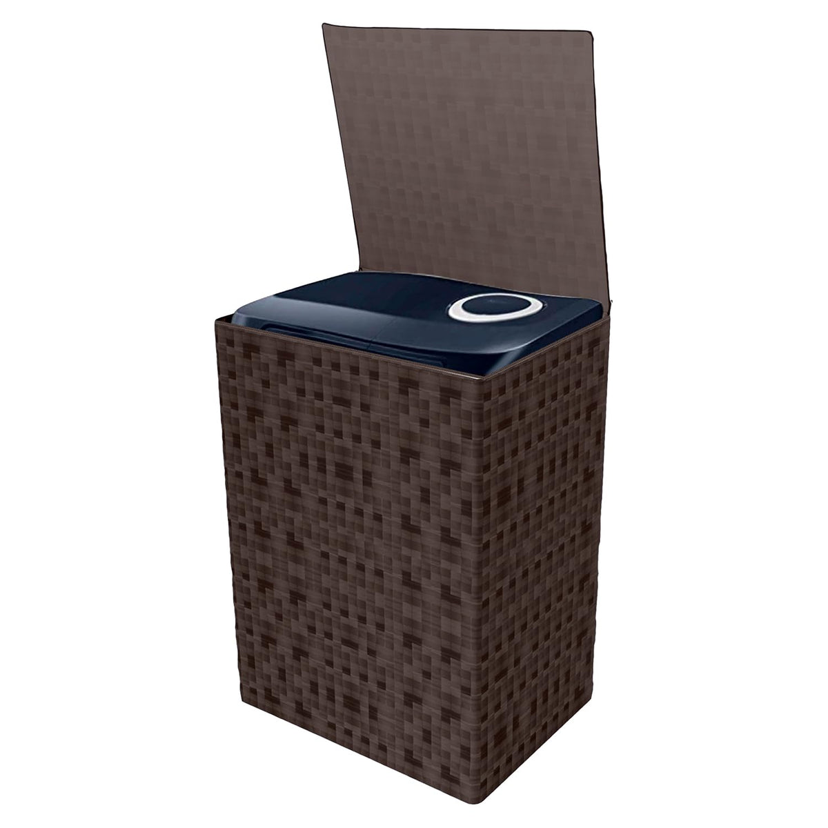 Kuber Industries Washing Machine Cover | Shelf Check Washing Machine Cover | Soft PVC | Top Load Semi-Automatic Washing Machine Cover | Brown