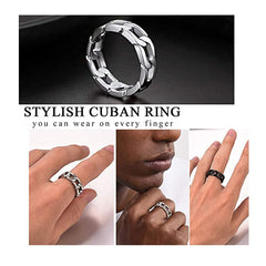 Yellow Chimes Rings for Men Silver Chain Ring Stainless Steel Ring for Men and Boys.