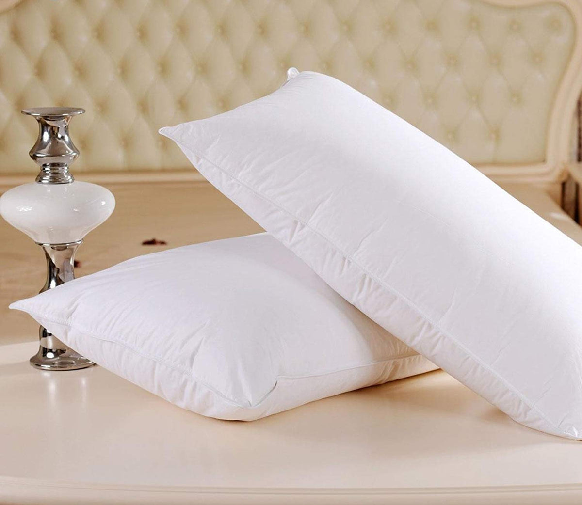 Kuber Industries Luxurious 2 Piece Microfibre Pillow Filler (CTKTC22179, White, 16x24 inches)