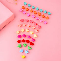 Melbees by Yellow Chimes Hair Clips for Girls Kids Hair Accessories for Girls Hair Claw Clips for Girls Kids Multicolor Crown Claw Clip 50 Pcs Mini Hair Claw Clips for Girls Baby's Clutchers for Hair