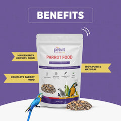 Petvit Parrot Food for Energy, Growth, and Feather Health - 1kg