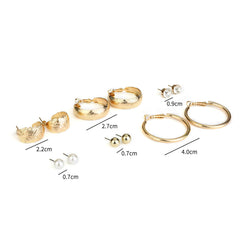 Yellow Chimes Hoop Earrings for Women Combo of 12 Pair's Gold Plated Assorted Multiple Pearl Stud Hoop Earrings for Women and Girls