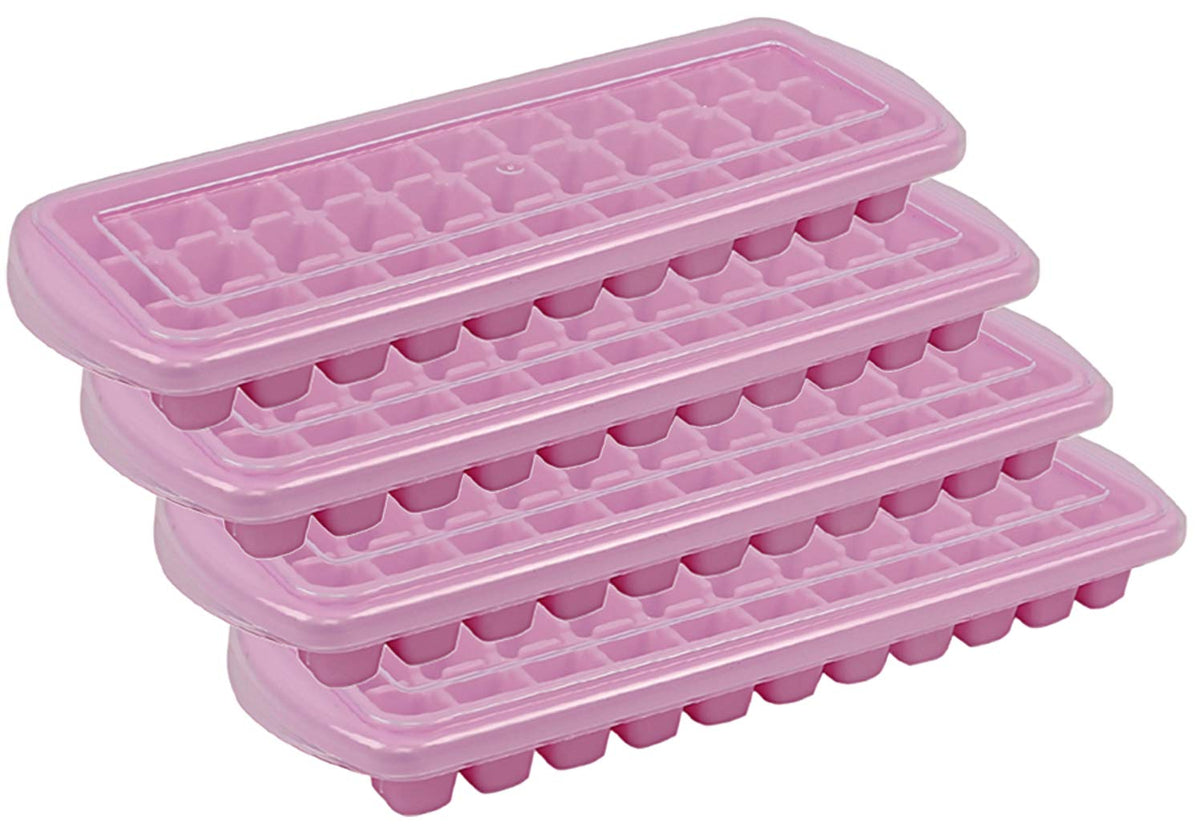 Kuber Industries Plastic BPA Free Reusable Ice Cube Trays with Removable Lid Set of 4, 32 Cubes -CTKTC6030, Multicolor