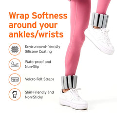 HEAD Wrist/Ankle Weights - Adjustable Weights (2 x 2.2 Lbs) | Wrist Wrap Gym Accessories | Hand Grip & Wrist Support Sports Straps (1 Kg each)