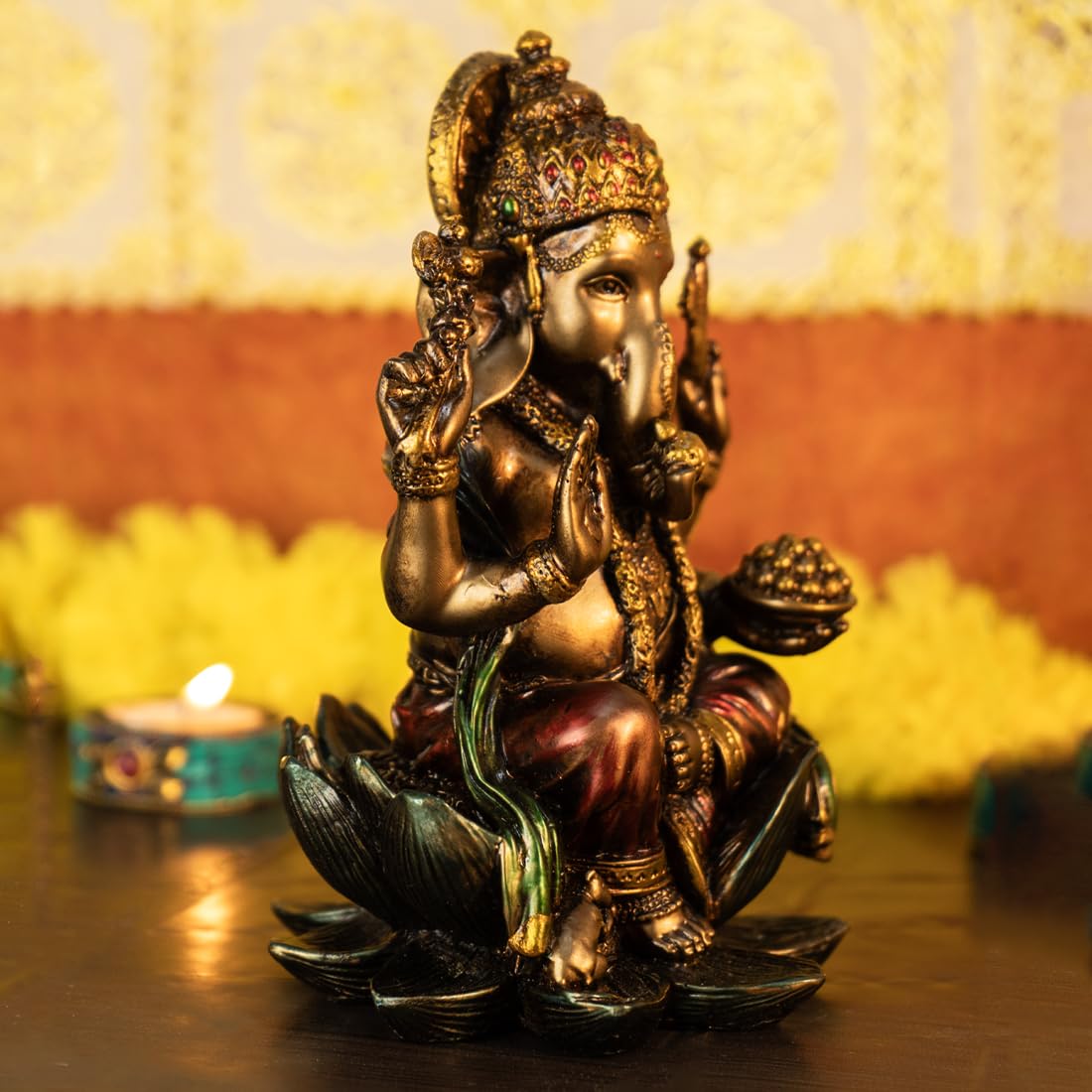 Buy perpetual Handcrafted Polyresin Eco Friendly Book Reading Lord Ganesha  Ganpati Idol for Home Decor Diwali Decoration Showpiece for Home, Office,  Table, Dashbord,Desktop and Gift Item. Online at Low Prices in India -