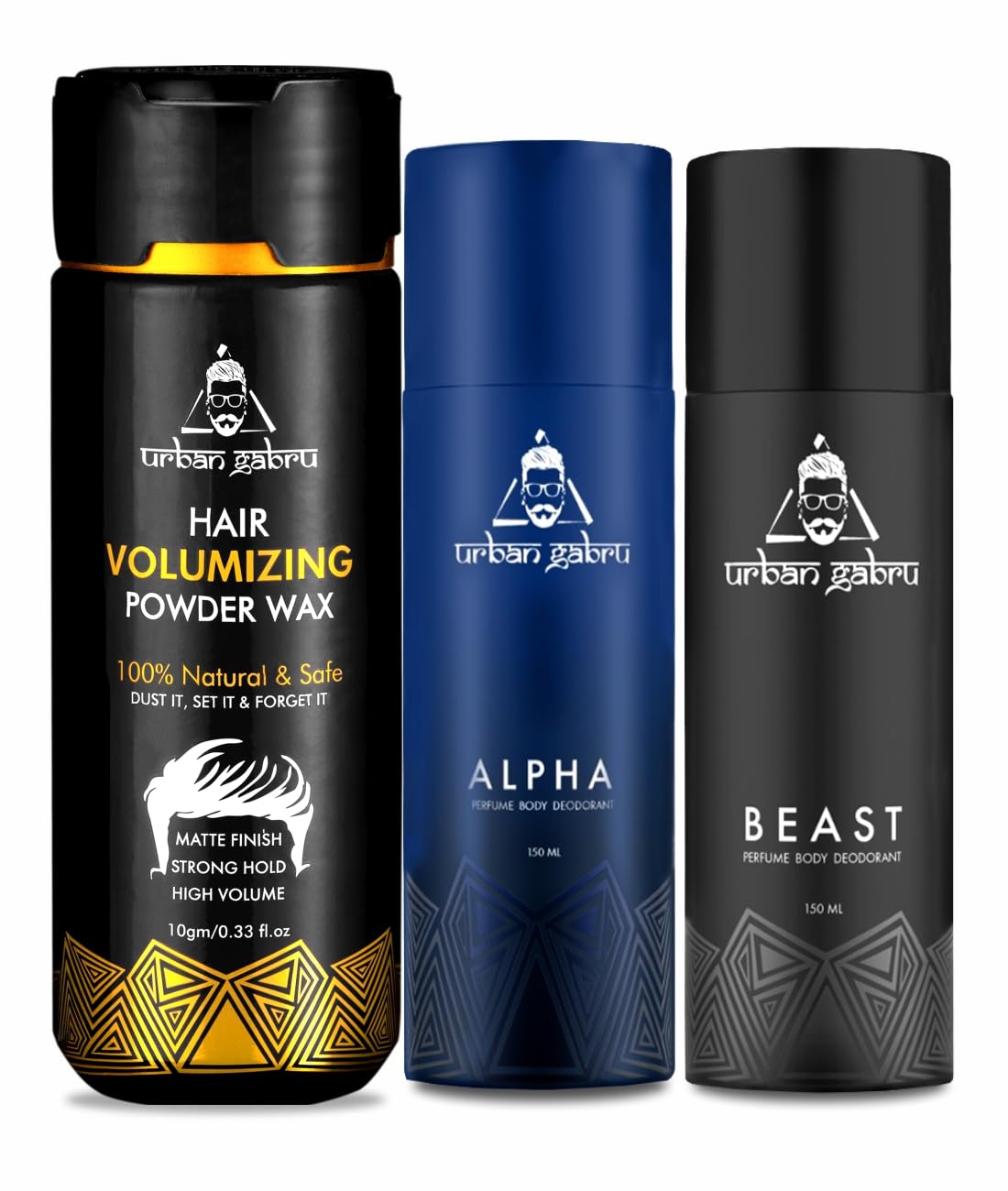 Urbangabru Hair Volumizing Powder 10 GM & Alpha and Beast Deodorant for men - (300 ML) - Men's Grooming Combo Kit