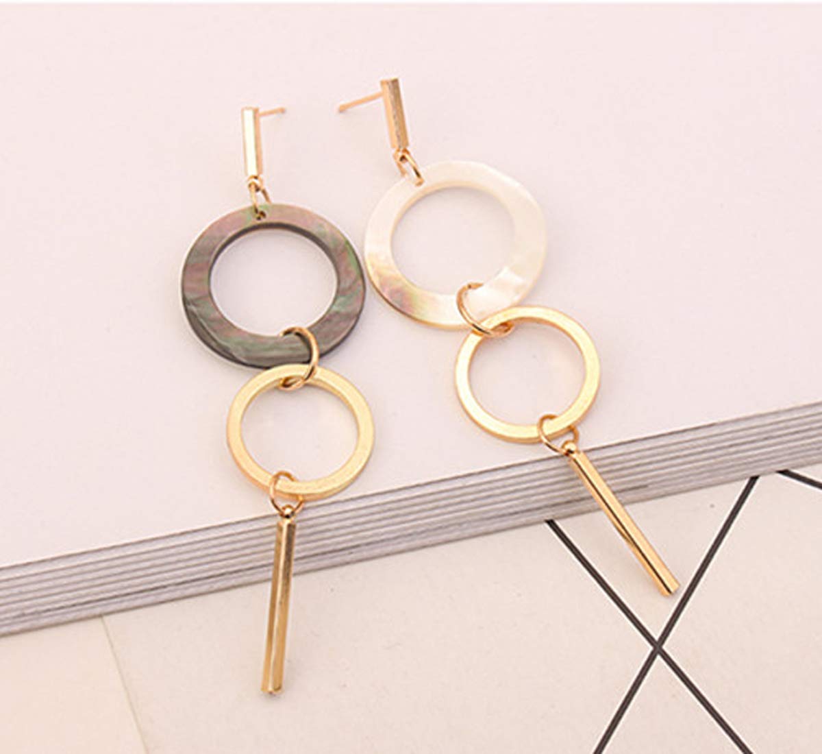 Yellow Chimes Fancy party ware Dual circle Resin Tassel Earring for Women And Girls