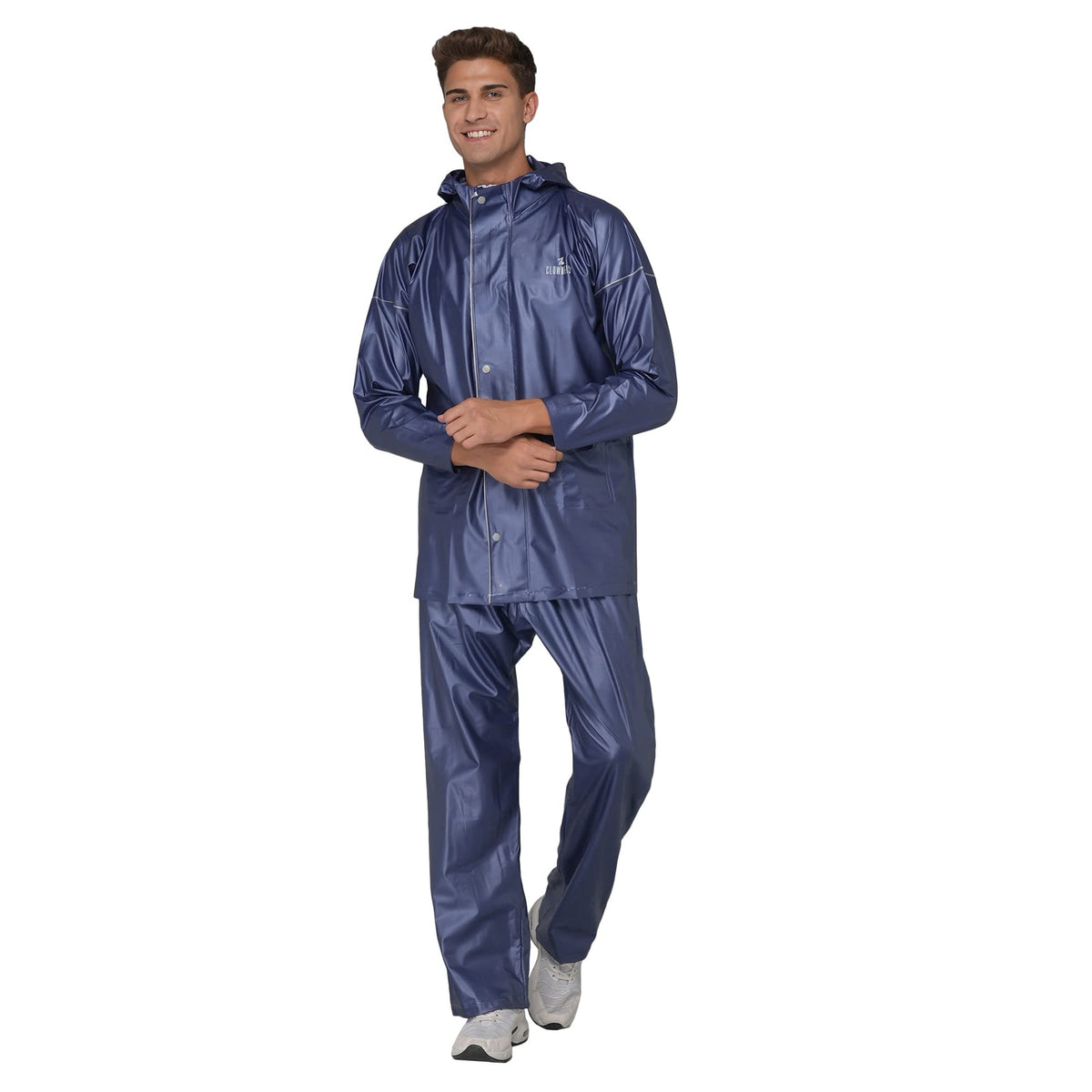 The Clownfish Oceanic Men's Waterproof PVC Raincoat with Hood