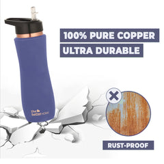 The Better Home Copper Sipper Water Bottle for Adults | 100% Pure Copper Bottle with Sipper | Copper Bottle for Home | Purple (Pack of 3)
