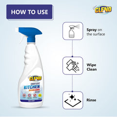 Cleno Heavy Duty Kitchen Degreaser Cleaner Spray Removes Oil Grease from Food Stains/Chimney Stove Grill/Kitchen Slab/Oven/Exhaust Fan - 450 ml (Pack of 10)