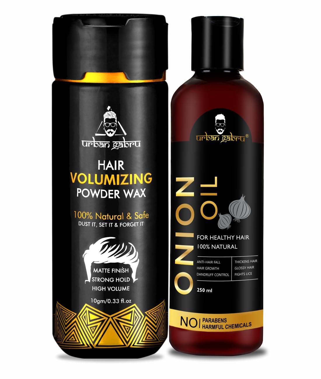 Urbangabru Hair Volumizing Powder 10 GM & Red Onion Oil 250 ML - Men's Grooming Combo Kit