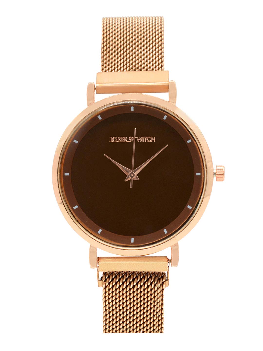 Joker & Witch Lexi Gold Mesh Strap Black Dial Watch for Women