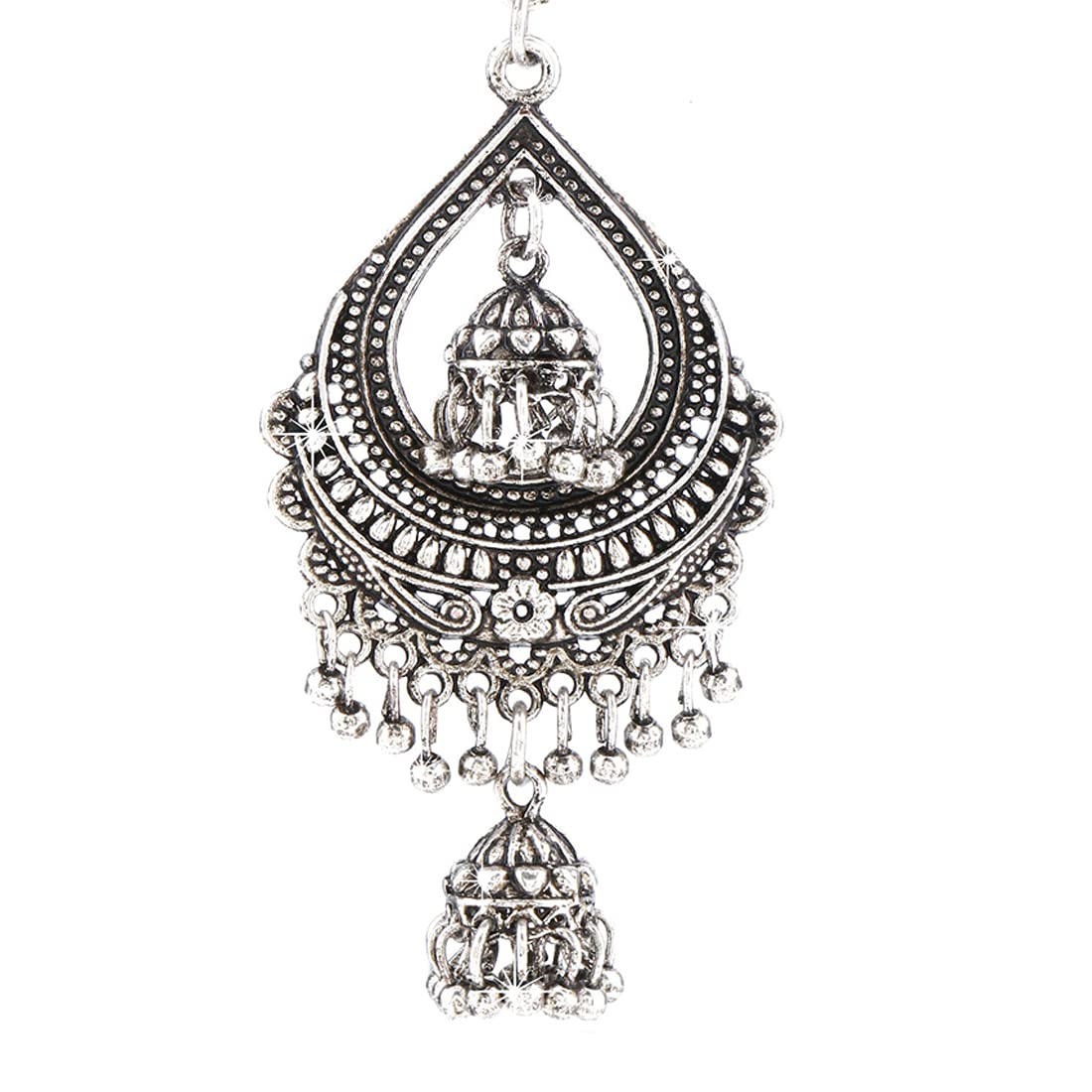 Yellow Chimes Oxidised Jhumka Earrings for Women Crafted Silver Oxidised Traditional Jhumka Chandbali Earrings for Women and Girls