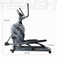 REACH CF-200 EM Electro Magnetic Resistance Elliptical Trainer with 13 Pre-Set Programs | 10 Kg Flywheel | Best Cross Trainer Elliptical Cycle for Home and Gym Use