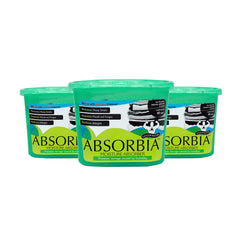 Absorbia Moisture Absorber & Odour Buster with Activated Charcoal |Family Pack of 3 (300 gms X 3 Boxes) |Absorption Capacity 600ml Each Box |for Wardrobe etc |Fights Against Mould & Musty smells…
