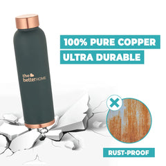 The Better Home 1000 Copper Water Bottle (900ml) | 100% Pure Copper Bottle | BPA Free Water Bottle with Anti Oxidant Properties of Copper | Teal (Pack of 100)