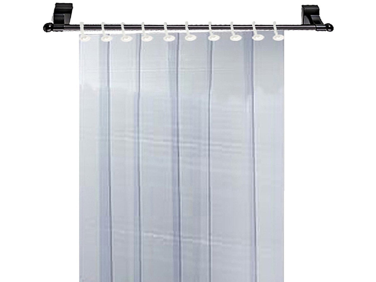 Kuber Industries 3 PVC AC Curtain |Eyelet Rings & Waterproof Material|.50 MM Thickness & Mold Mildew Free|Size 7 Feet (Transparent),Solid,Grommet Curtains