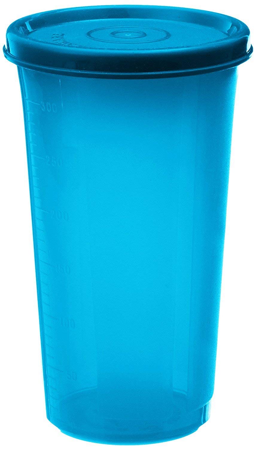 Kuber Industries Virgin Plastic Everday Small Glass 6 Piece Tumbler/airtight Container Leakproof Storage with Lid 350ml (Multi) CTKTC034175