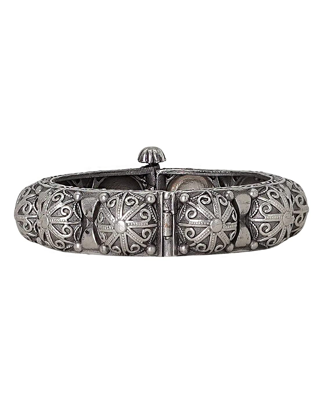 Teejh Meera Silver Oxidised Bangle For Women