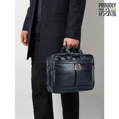 The Clownfish Faux Leather 15.6 inch Laptop Messenger Bag Briefcase Laptop Bag (Black)