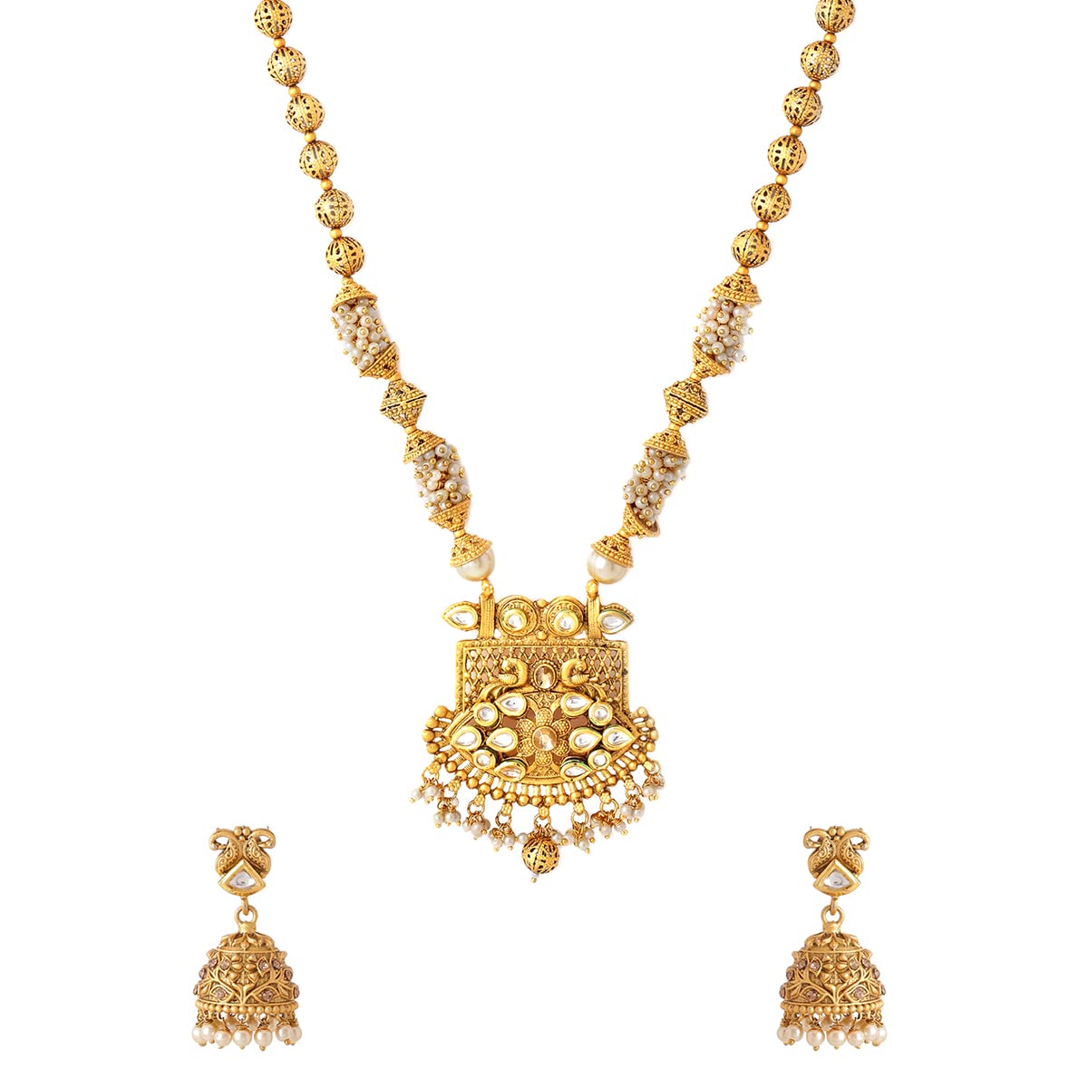 Yellow Chimes Jewellery Set for Women and Girls Traditional Kundan Necklace Set | Gold Plated Kundan Necklace Set | Birthday Gift for girls and women Anniversary Gift for Wife